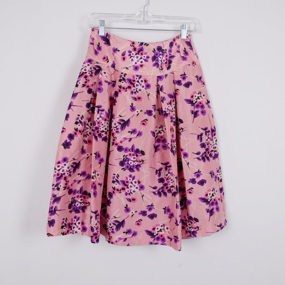 Express Dresses & Skirts - Express Design Studio Pink Pleated Floral Skirt